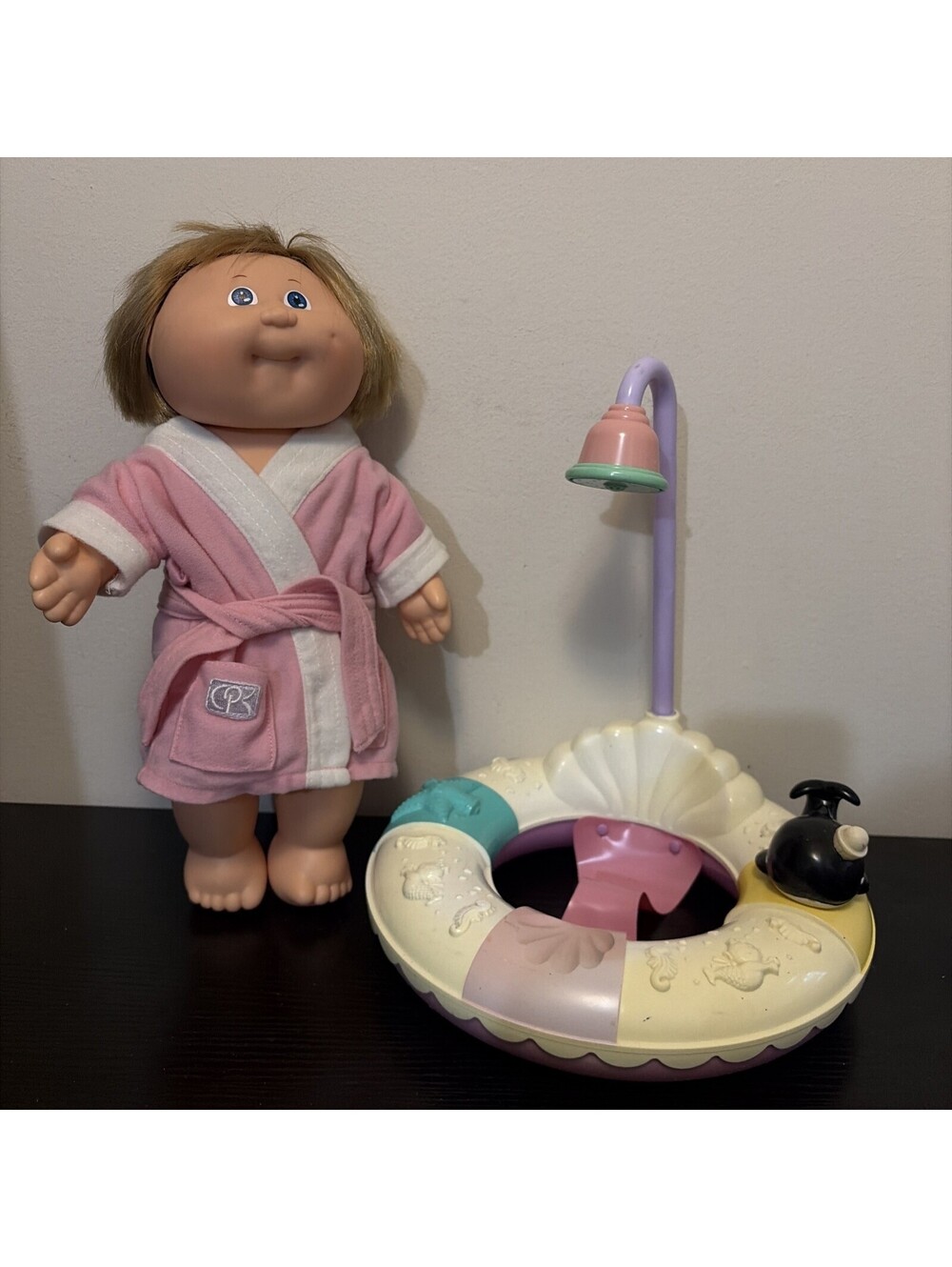 Mattel Cabbage Patch Kids Bath Time Baby First Edition 1982 & Bath Ring 1995